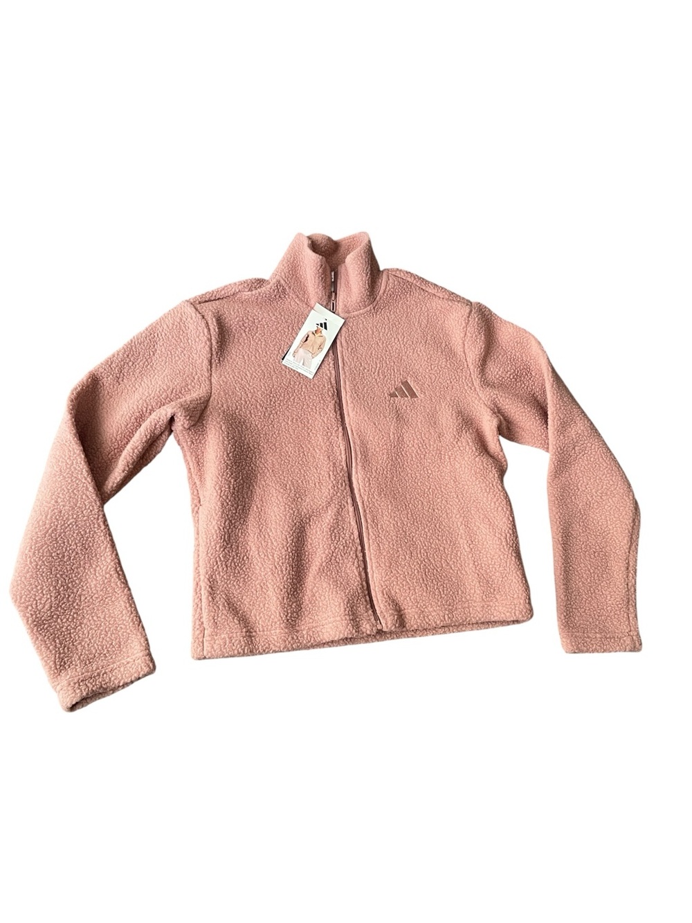adidas Pink Sherpa Full-Zip Jacket
